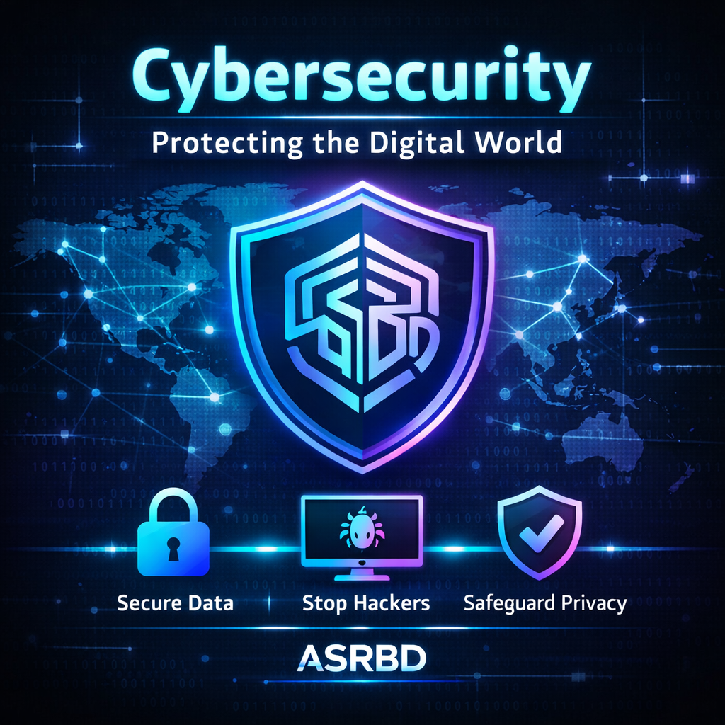 Cybersecurity awareness and digital safety illustration